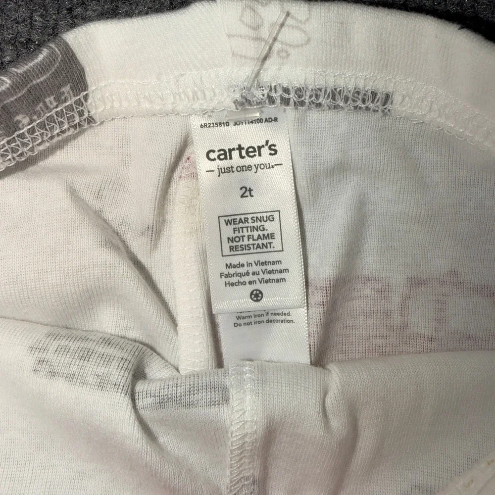 Carters Just One You Toddler Boys Fire Truck Pajama Pants White Red 2T